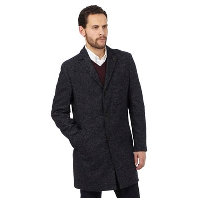 Big and tall navy wool two-toned peacoat